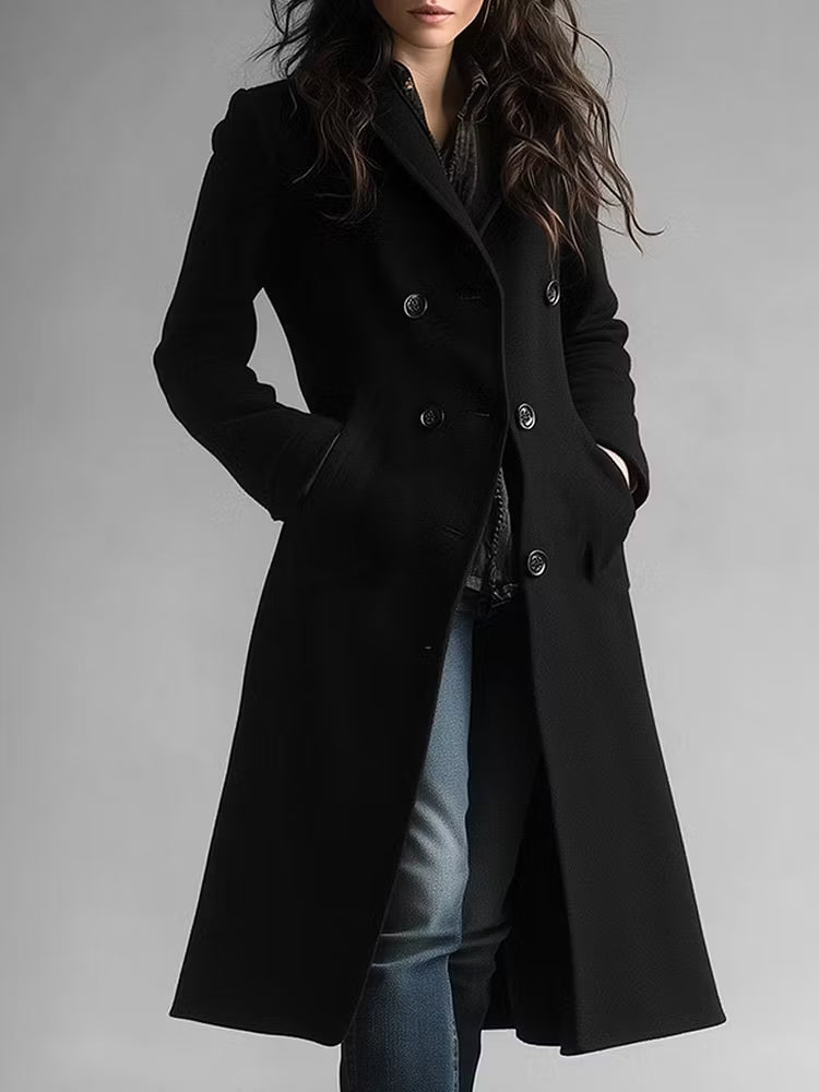 Manteau GAÏOS – Élégance Blanche à Double Boutonnage