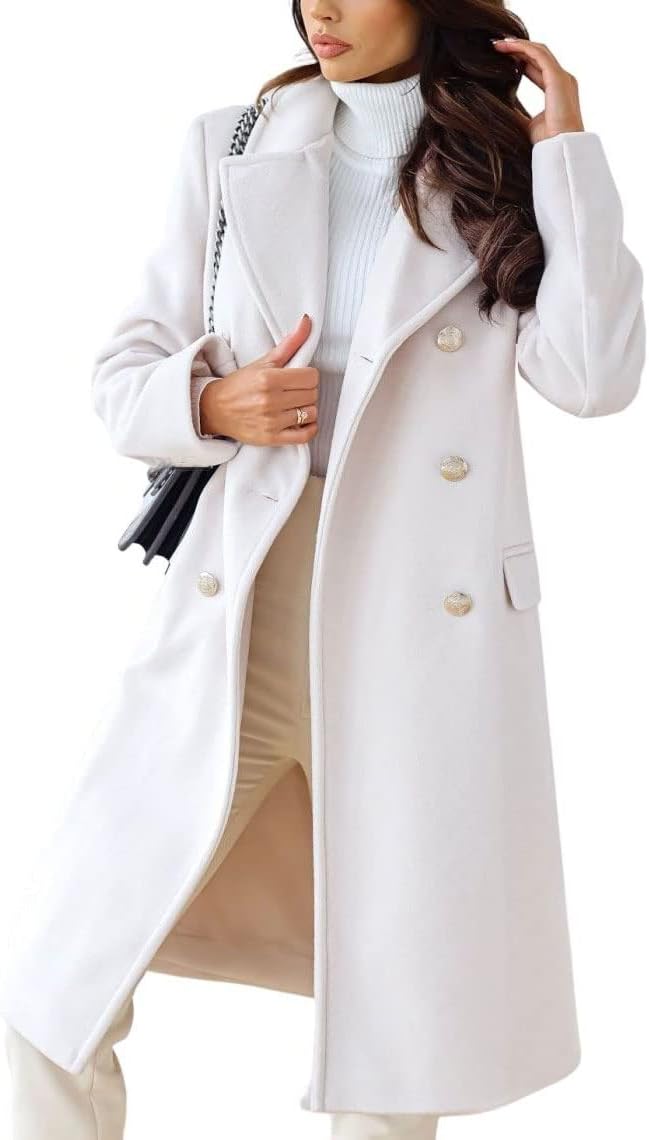 Manteau GAÏOS – Élégance Blanche à Double Boutonnage