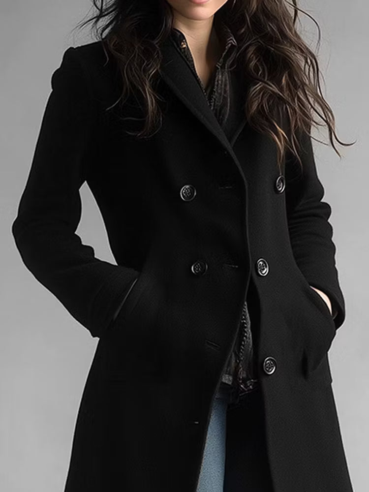 Manteau GAÏOS – Élégance Blanche à Double Boutonnage